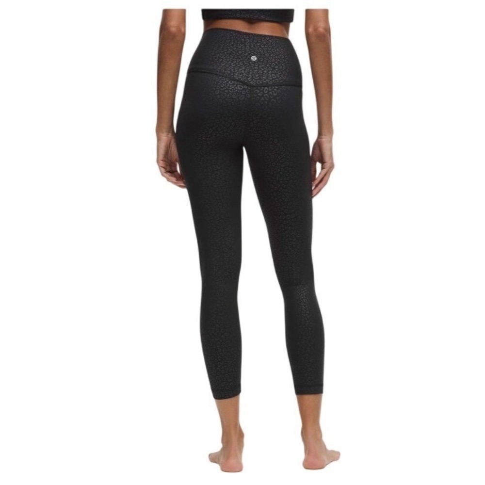 Lululemon Align High Rise Size 4 Women's RARE Leopardo  Micro  Emboss, BLACK - Picture 3 of 7